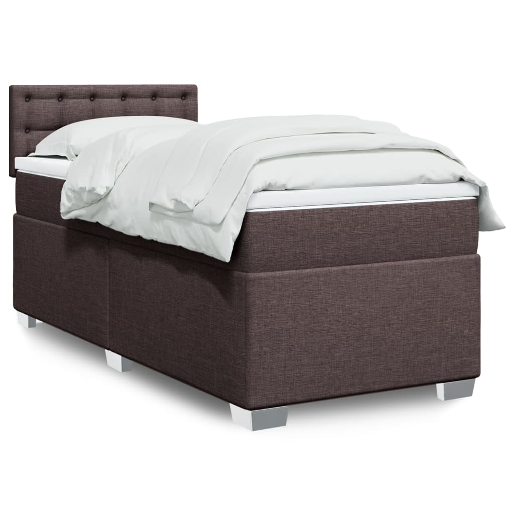 Cama Box Spring Con Colchón Tela