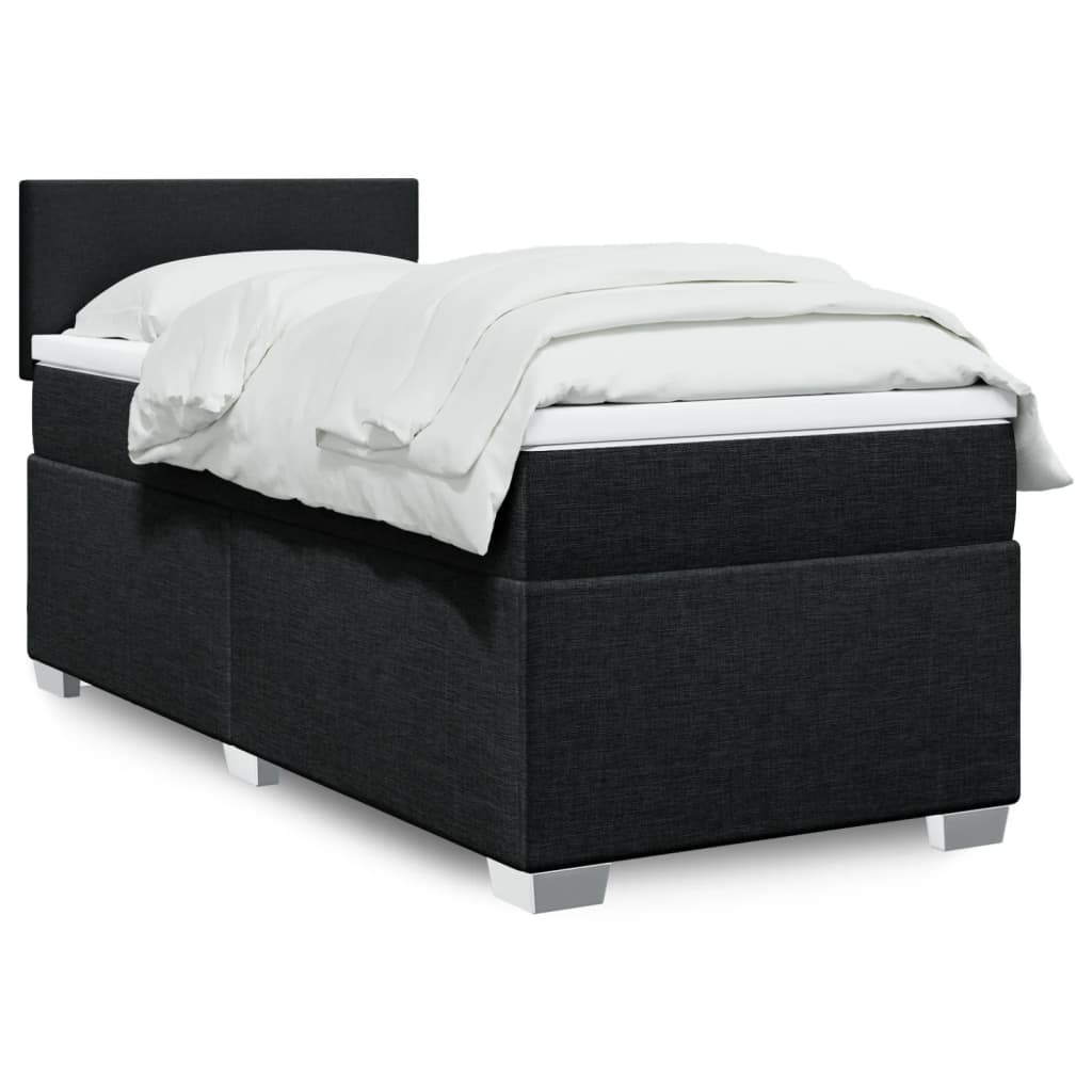 Cama Box Spring Con Colchón Tela
