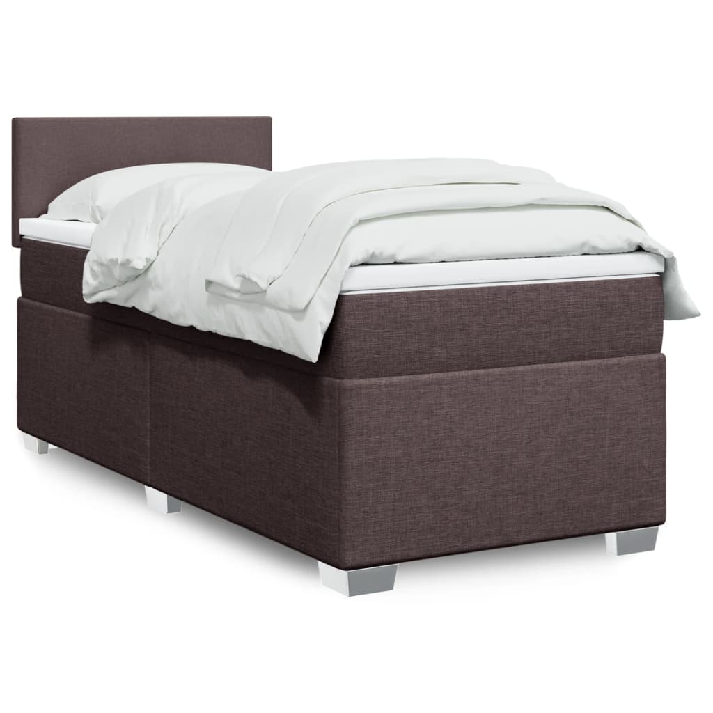 Cama Box Spring Con Colchón Tela