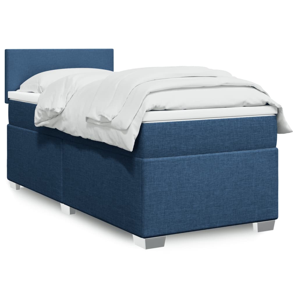 Cama Box Spring Con Colchón Tela