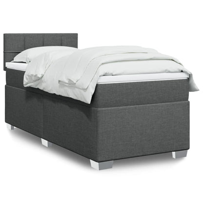 Cama Box Spring Con Colchón Tela