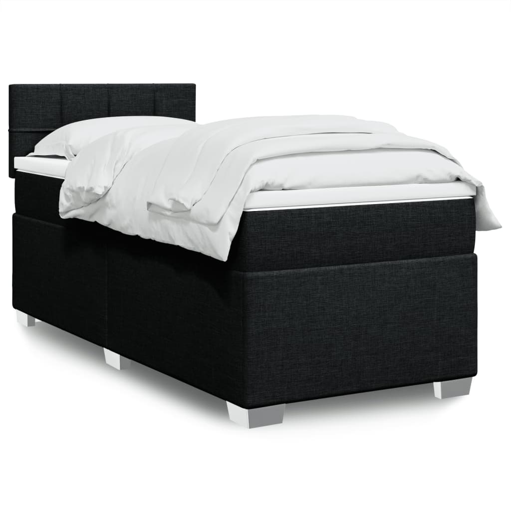 Cama Box Spring Con Colchón Tela
