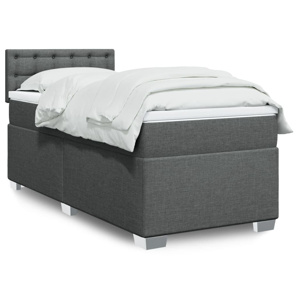 Cama Box Spring Con Colchón Tela