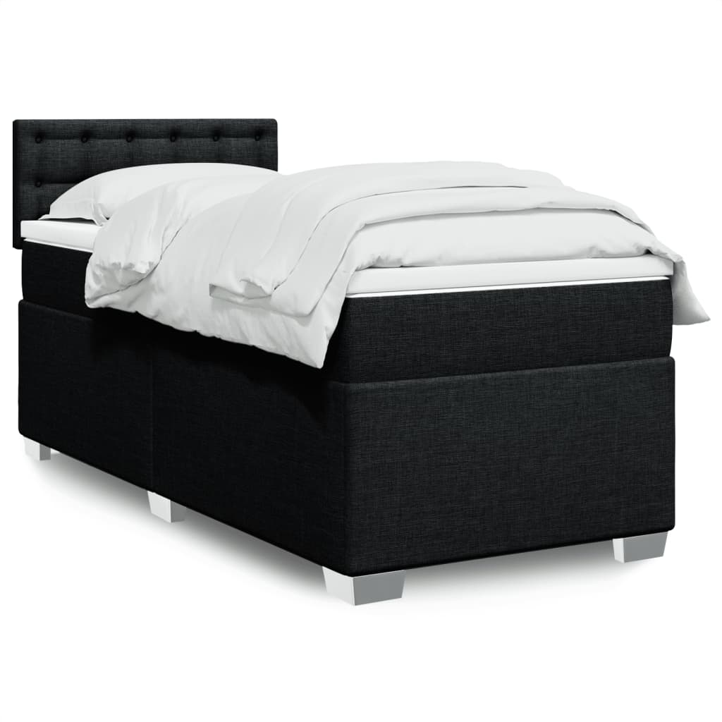 Cama Box Spring Con Colchón Tela