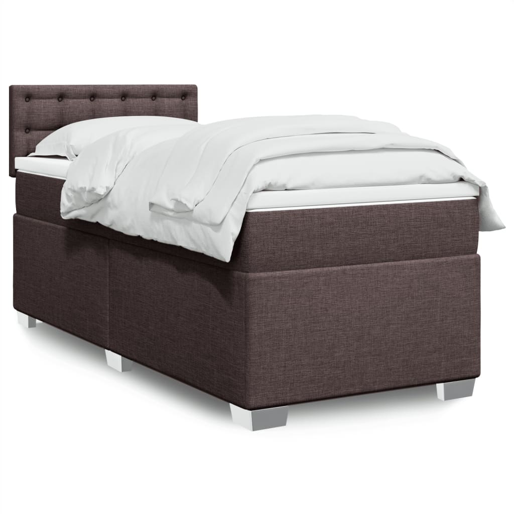 Cama Box Spring Con Colchón Tela