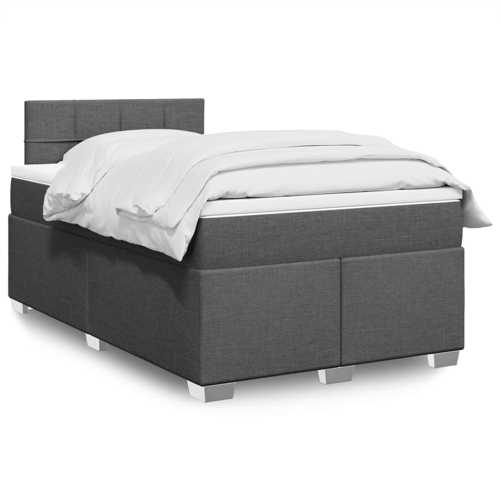 Cama Box Spring Con Colchón Tela