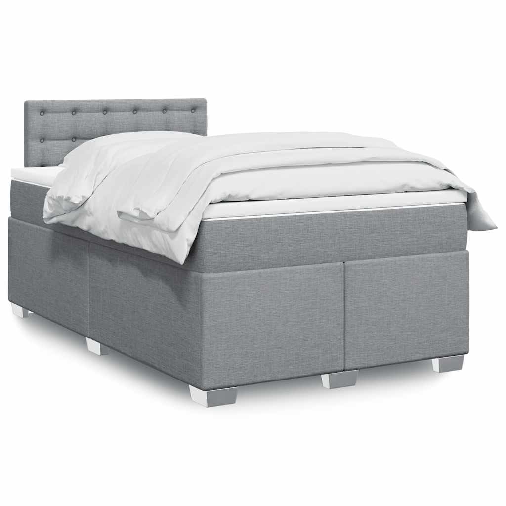 Cama Box Spring Con Colchón Tela