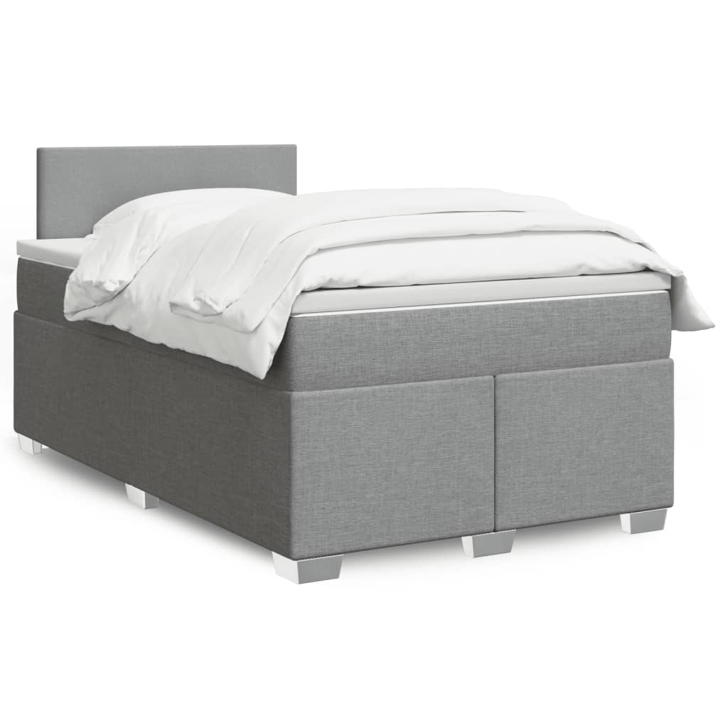 Cama Box Spring Con Colchón Tela