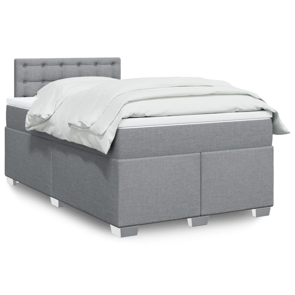 Cama Box Spring Con Colchón Tela