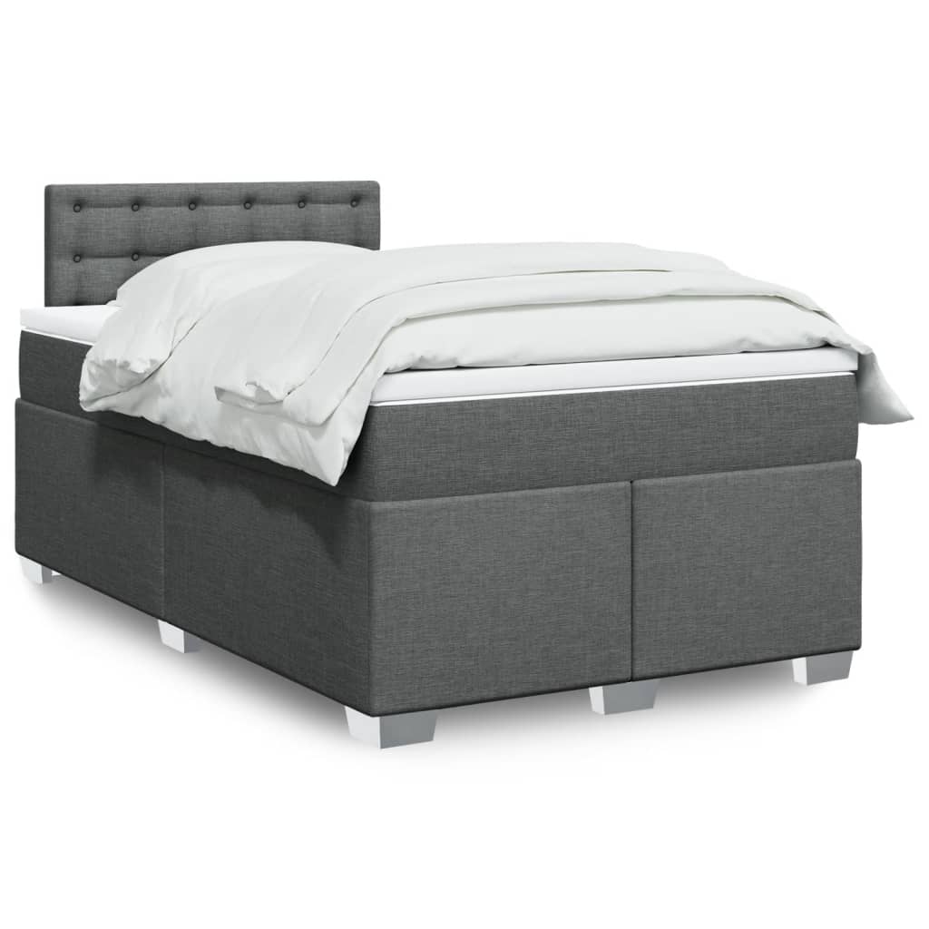 Cama Box Spring Con Colchón Tela