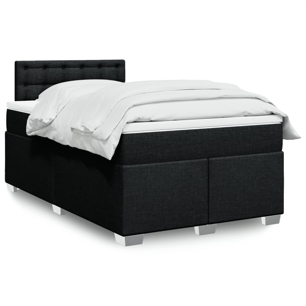 Cama Box Spring Con Colchón Tela