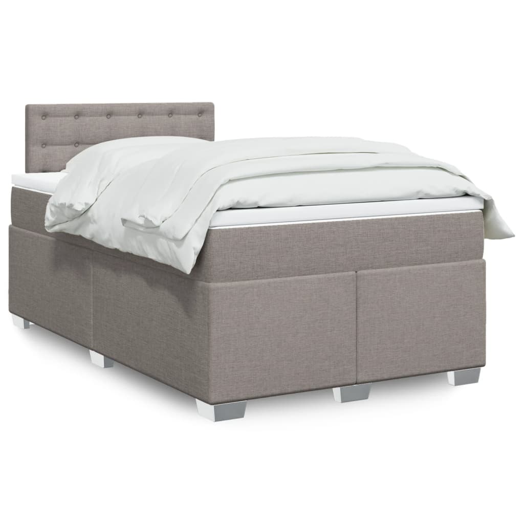 Cama Box Spring Con Colchón Tela