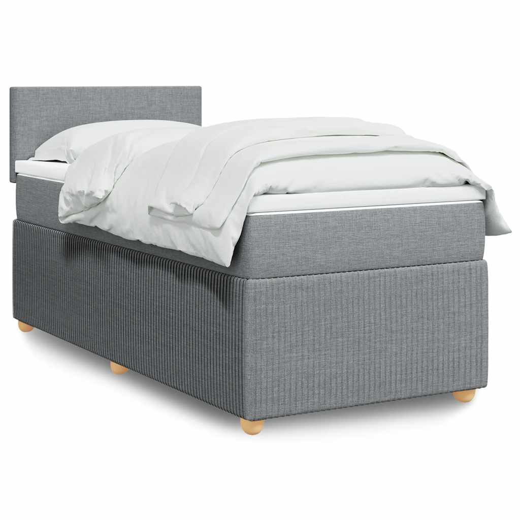 Cama Box Spring Con Colchón Tela