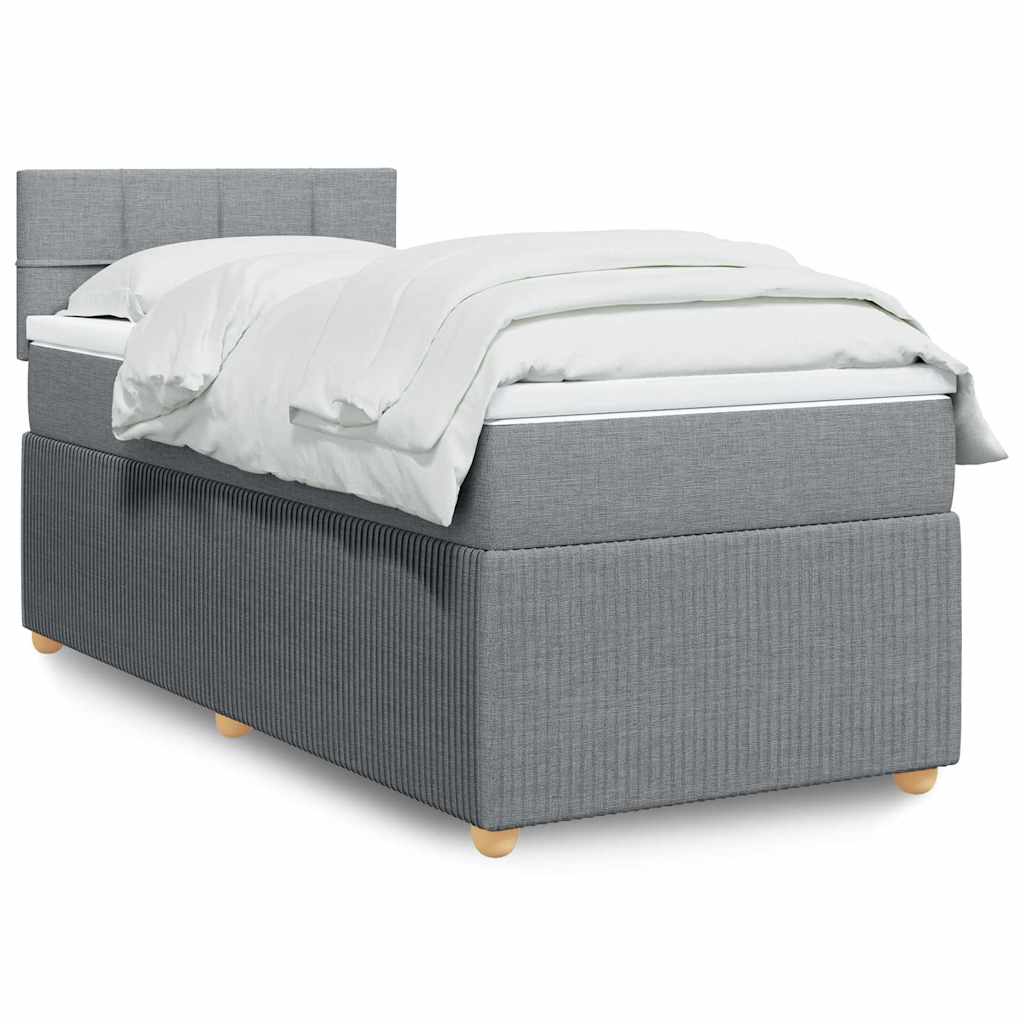 Cama Box Spring Con Colchón Tela