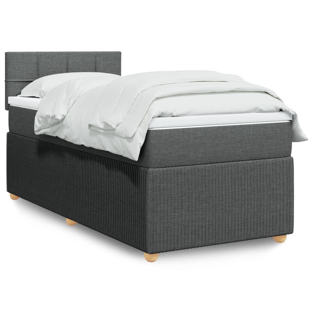 Cama Box Spring Con Colchón Tela