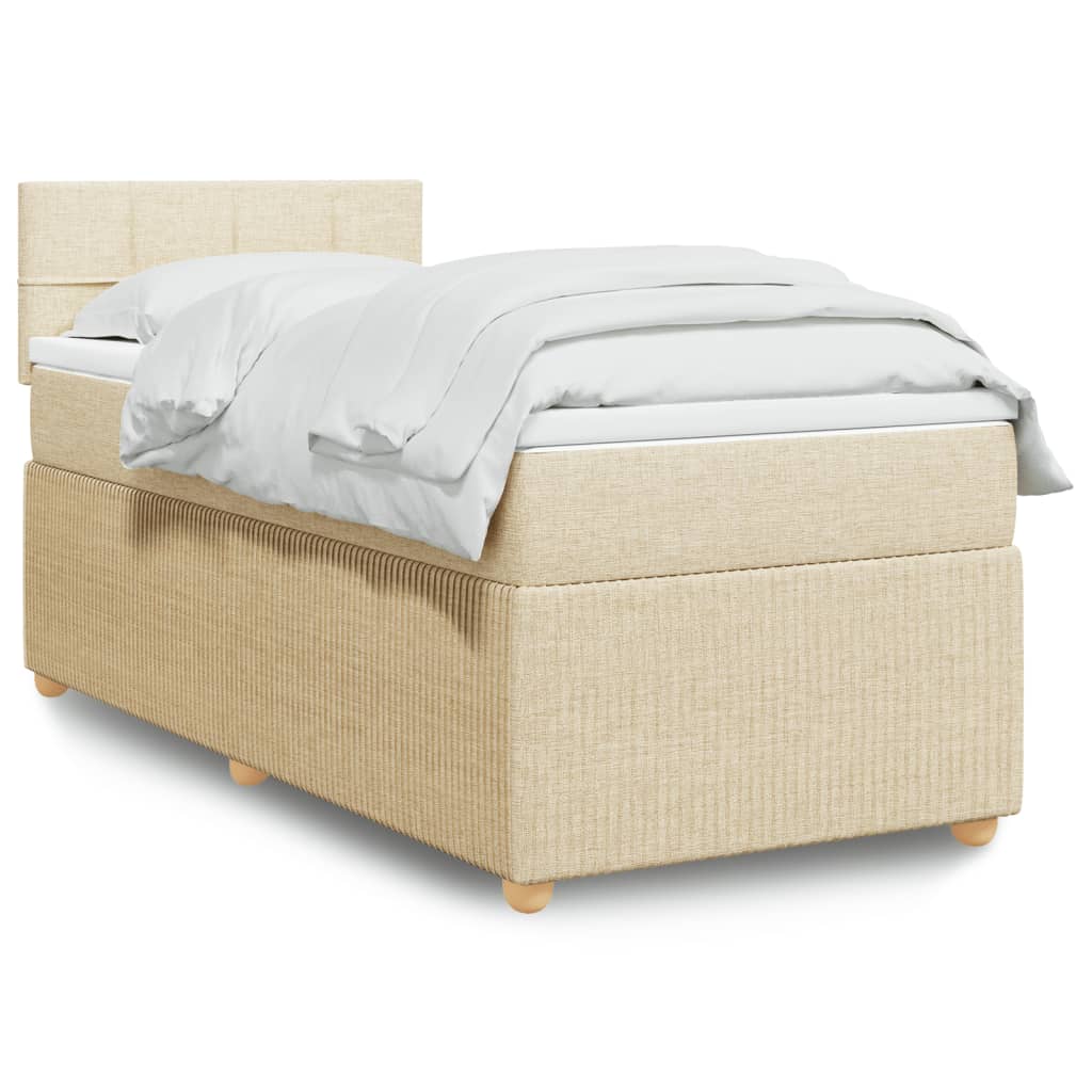 Cama Box Spring Con Colchón Tela