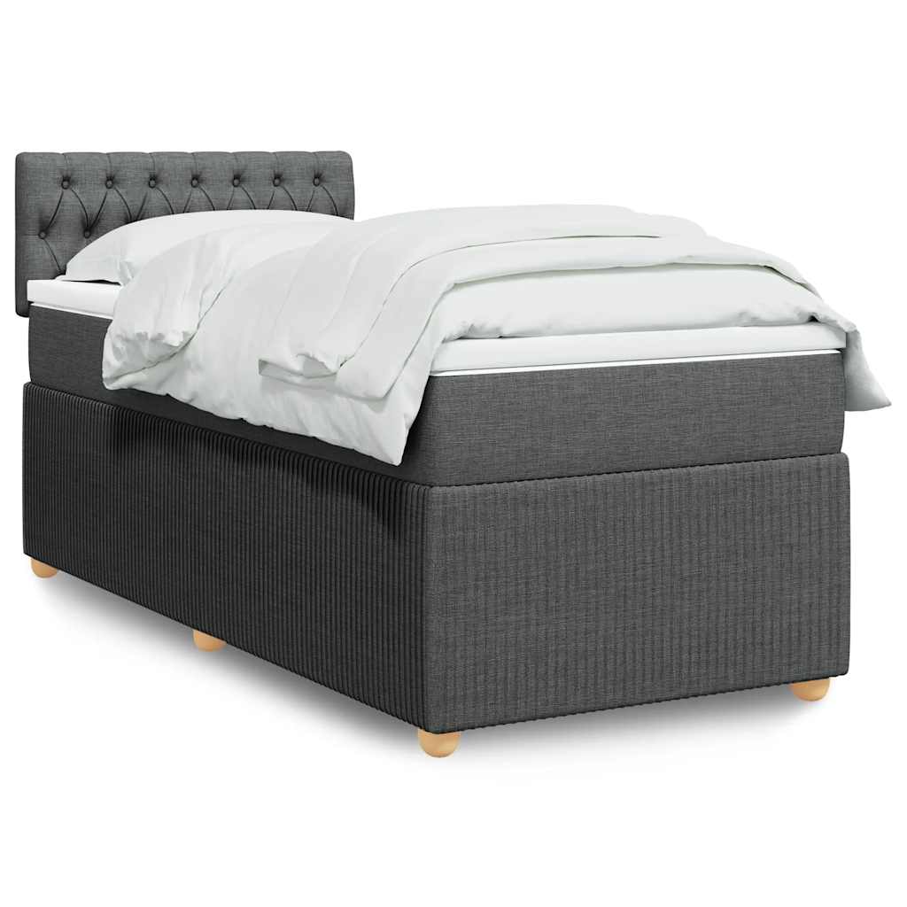 Cama Box Spring Con Colchón Tela
