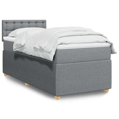 Cama Box Spring Con Colchón Tela