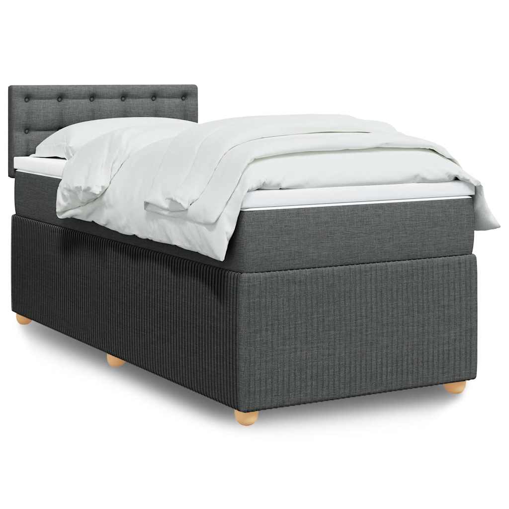 Cama Box Spring Con Colchón Tela