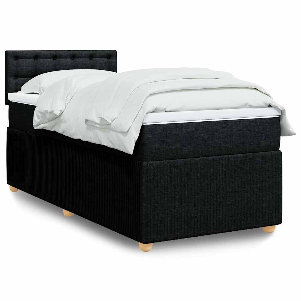 Cama Box Spring Con Colchón Tela