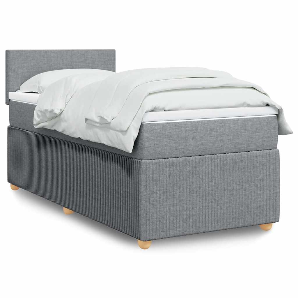 Cama Box Spring Con Colchón Tela