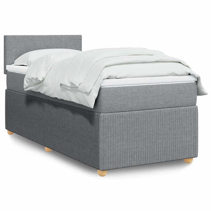 Cama Box Spring Con Colchón Tela