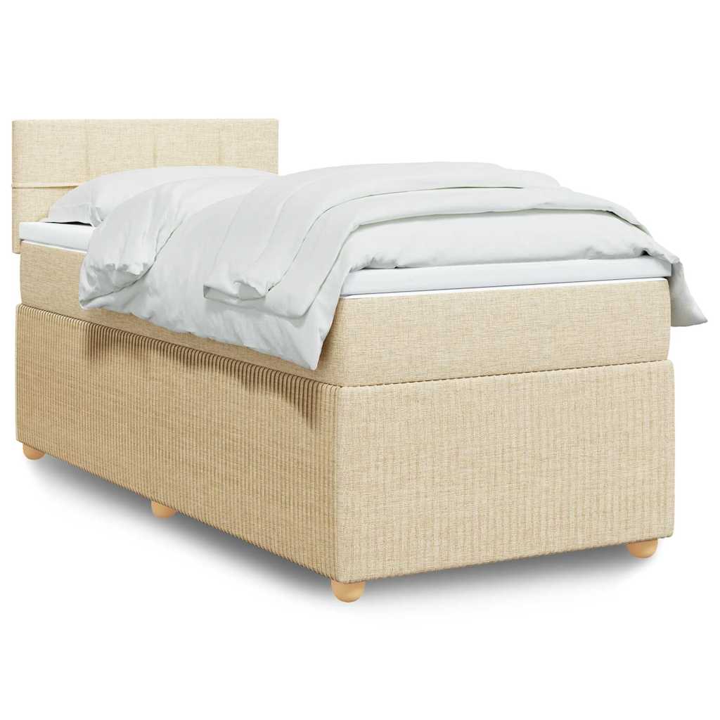 Cama Box Spring Con Colchón Tela