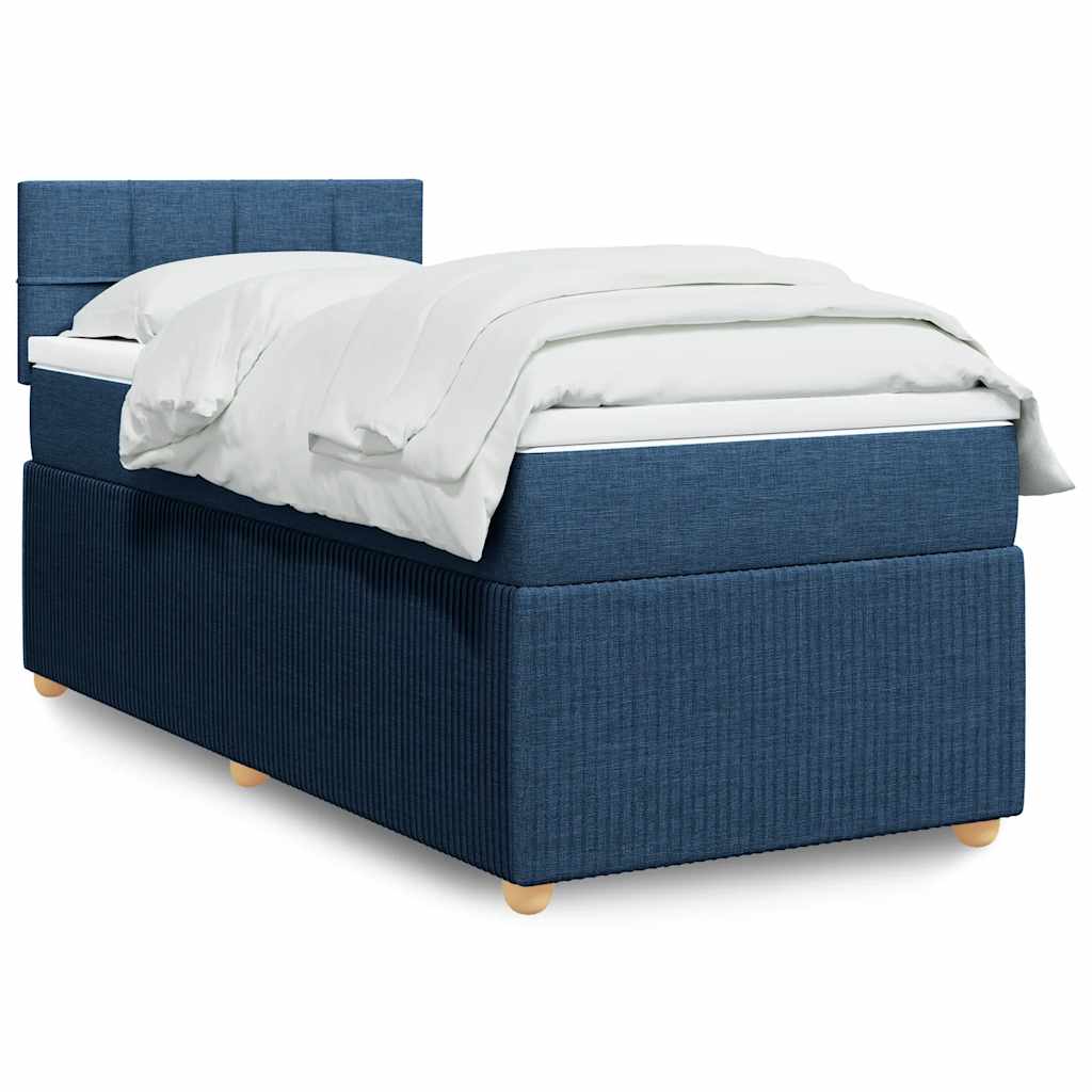 Cama Box Spring Con Colchón Tela