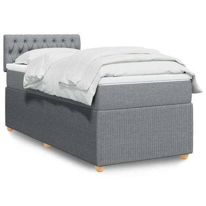 Cama Box Spring Con Colchón Tela