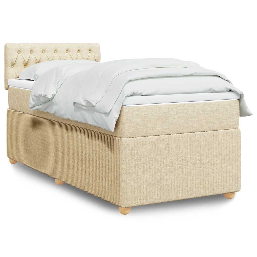 Cama Box Spring Con Colchón Tela