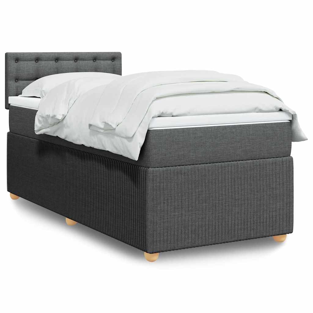 Cama Box Spring Con Colchón Tela