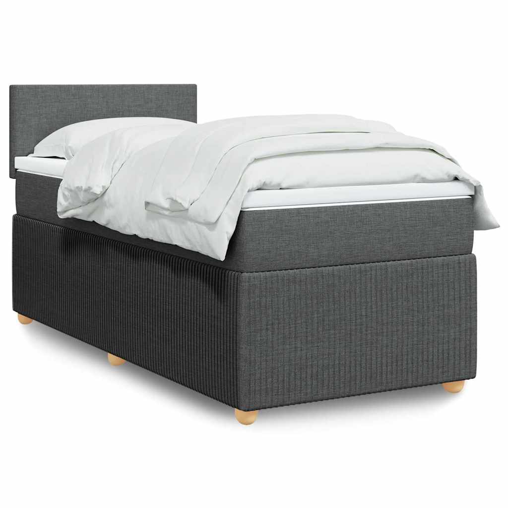 Cama Box Spring Con Colchón Tela