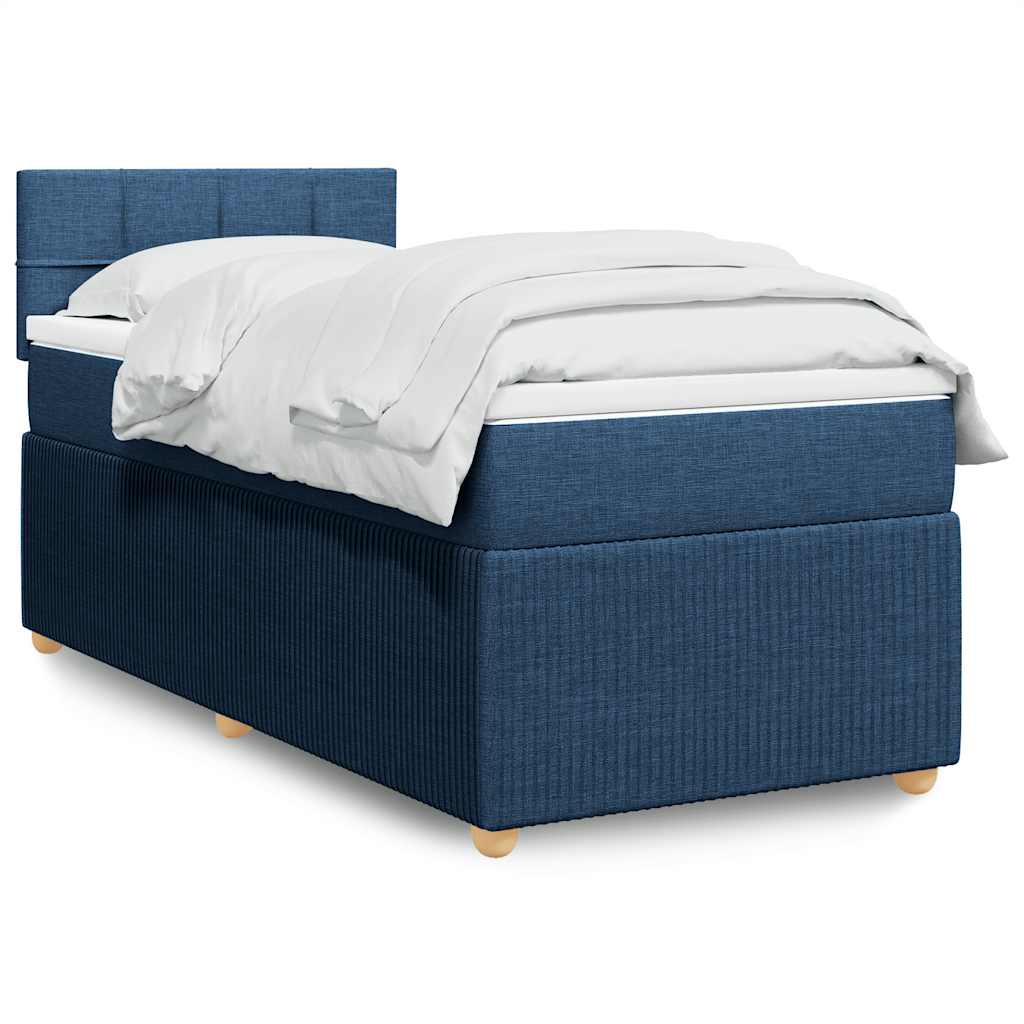 Cama Box Spring Con Colchón Tela