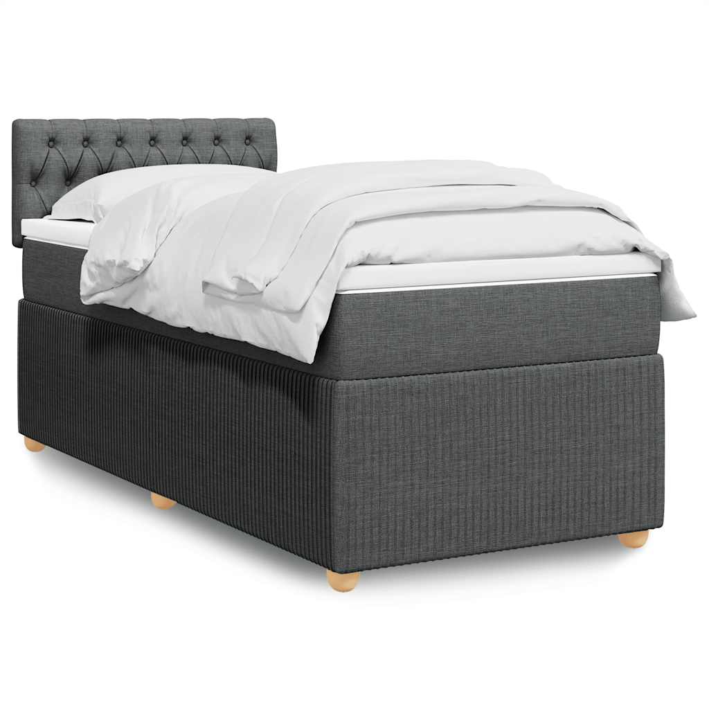 Cama Box Spring Con Colchón Tela