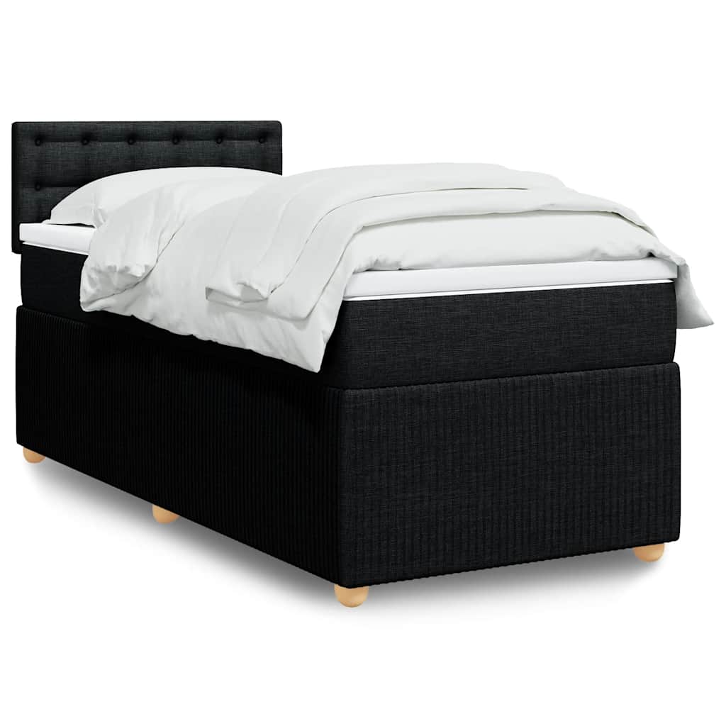 Cama Box Spring Con Colchón Tela