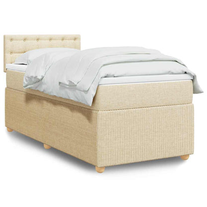 Cama Box Spring Con Colchón Tela