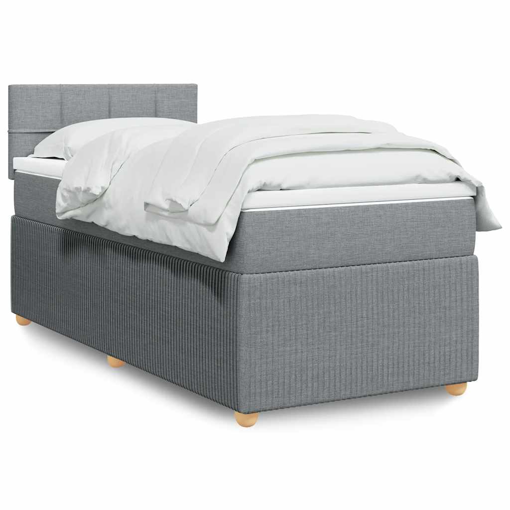 Cama Box Spring Con Colchón Tela