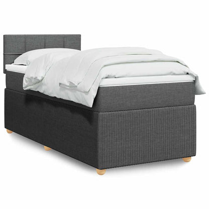 Cama Box Spring Con Colchón Tela