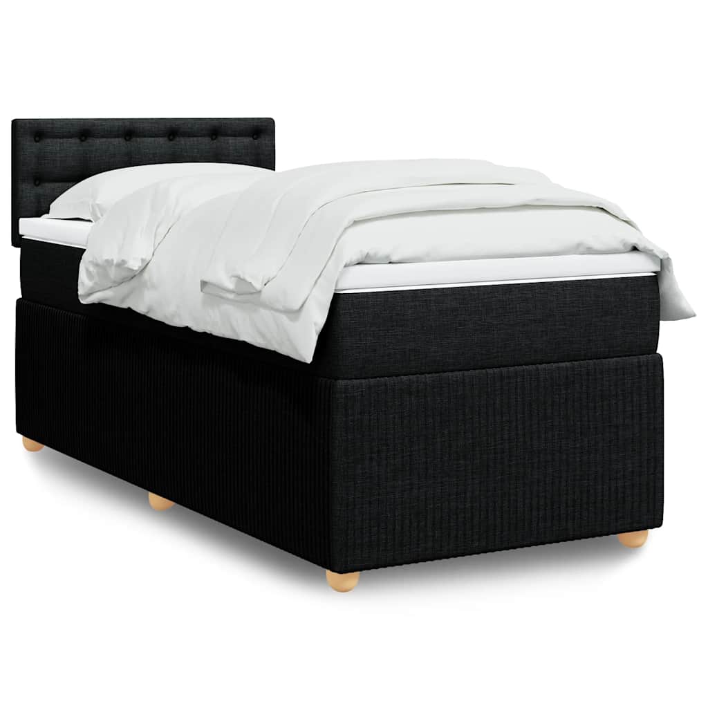 Cama Box Spring Con Colchón Tela