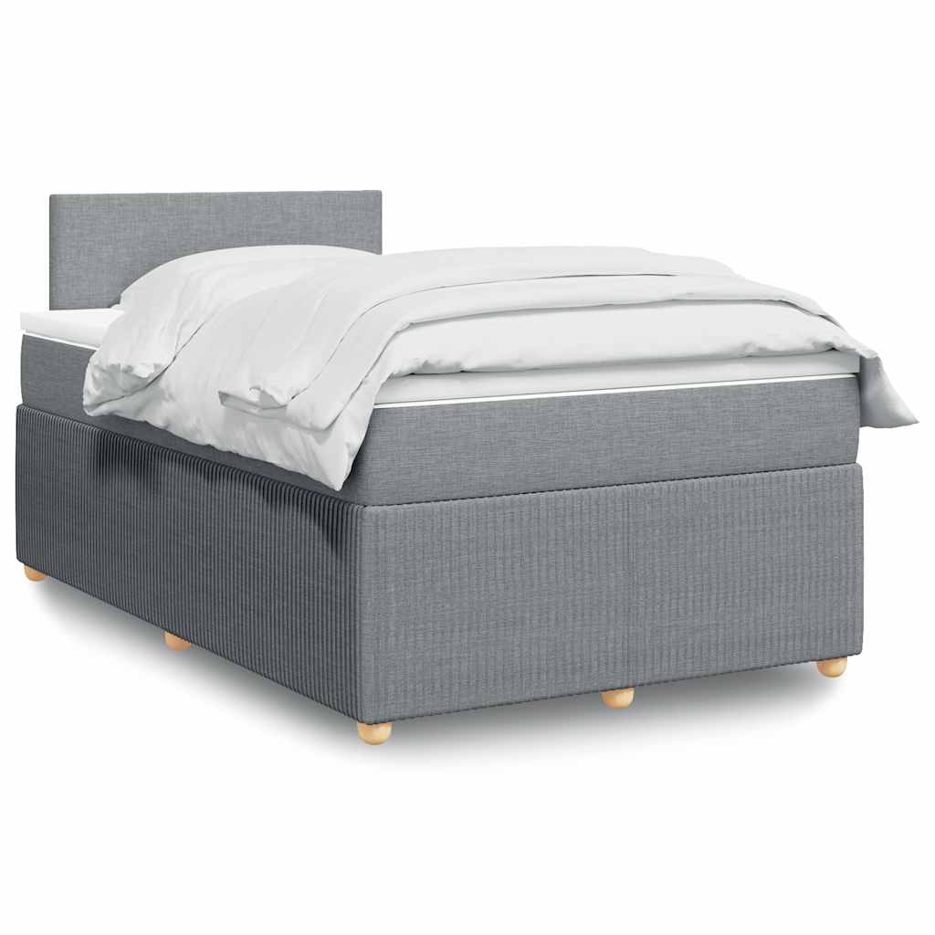 Cama Box Spring Con Colchón Tela