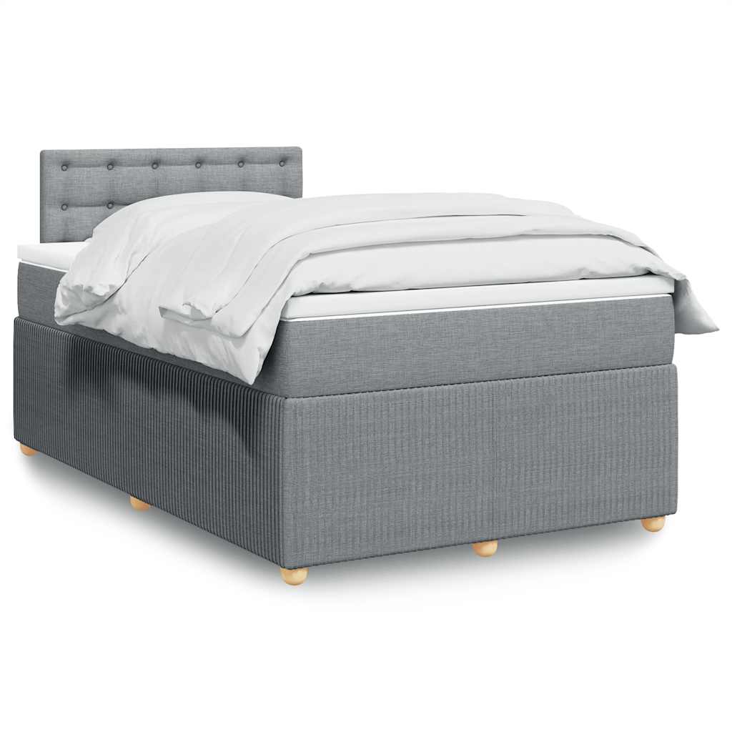 Cama Box Spring Con Colchón Tela