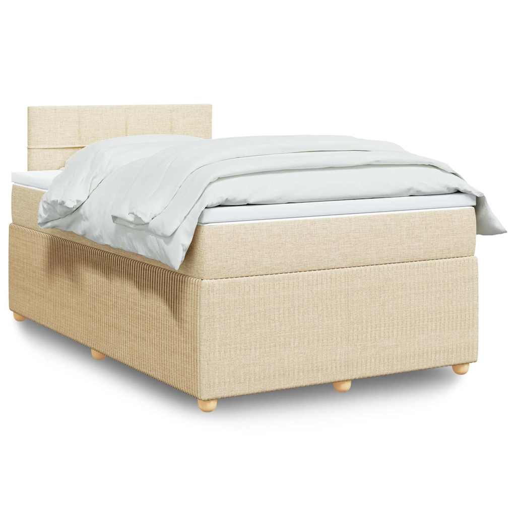 Cama Box Spring Con Colchón Tela