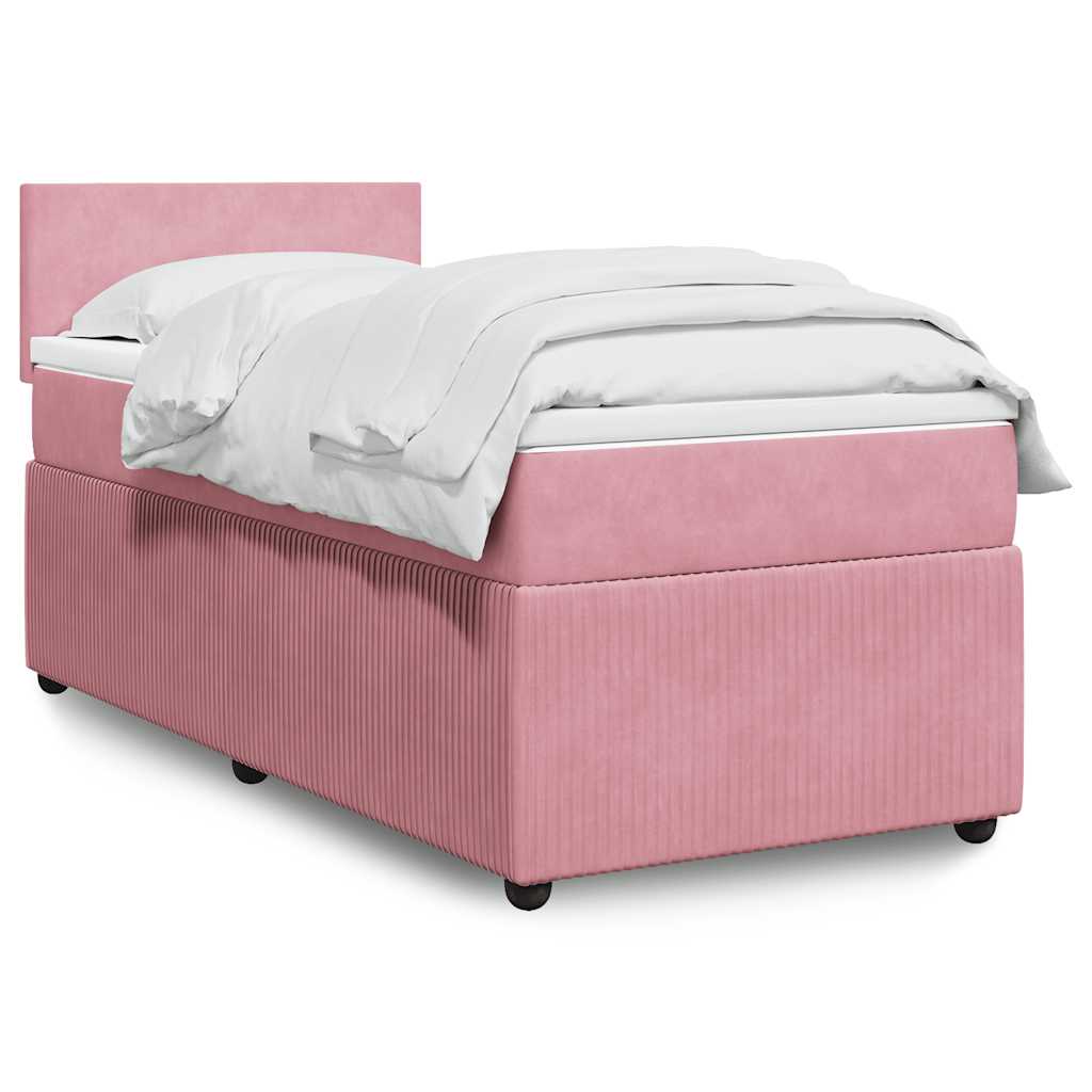 Cama Box Spring Con Colchón Terciopelo