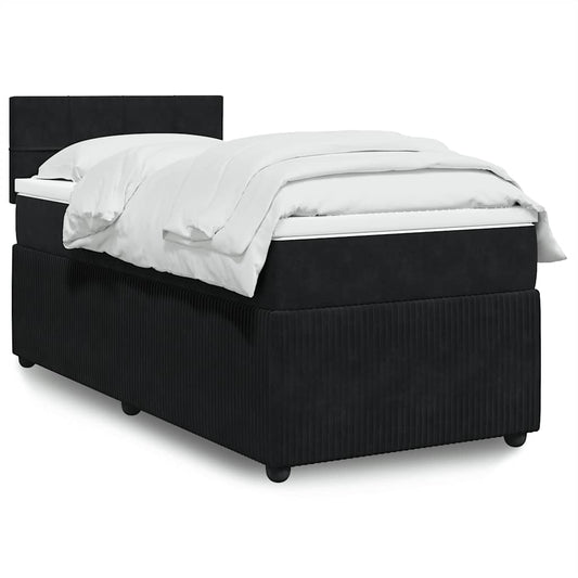 Cama Box Spring Con Colchón Terciopelo