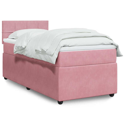 Cama Box Spring Con Colchón Terciopelo
