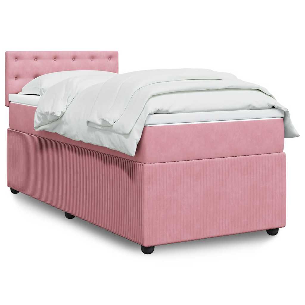 Cama Box Spring Con Colchón Terciopelo