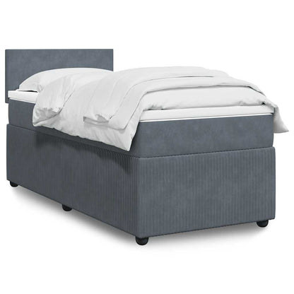Cama Box Spring Con Colchón Terciopelo