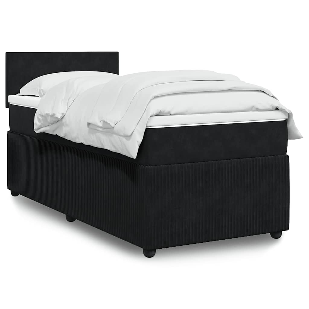 Cama Box Spring Con Colchón Terciopelo