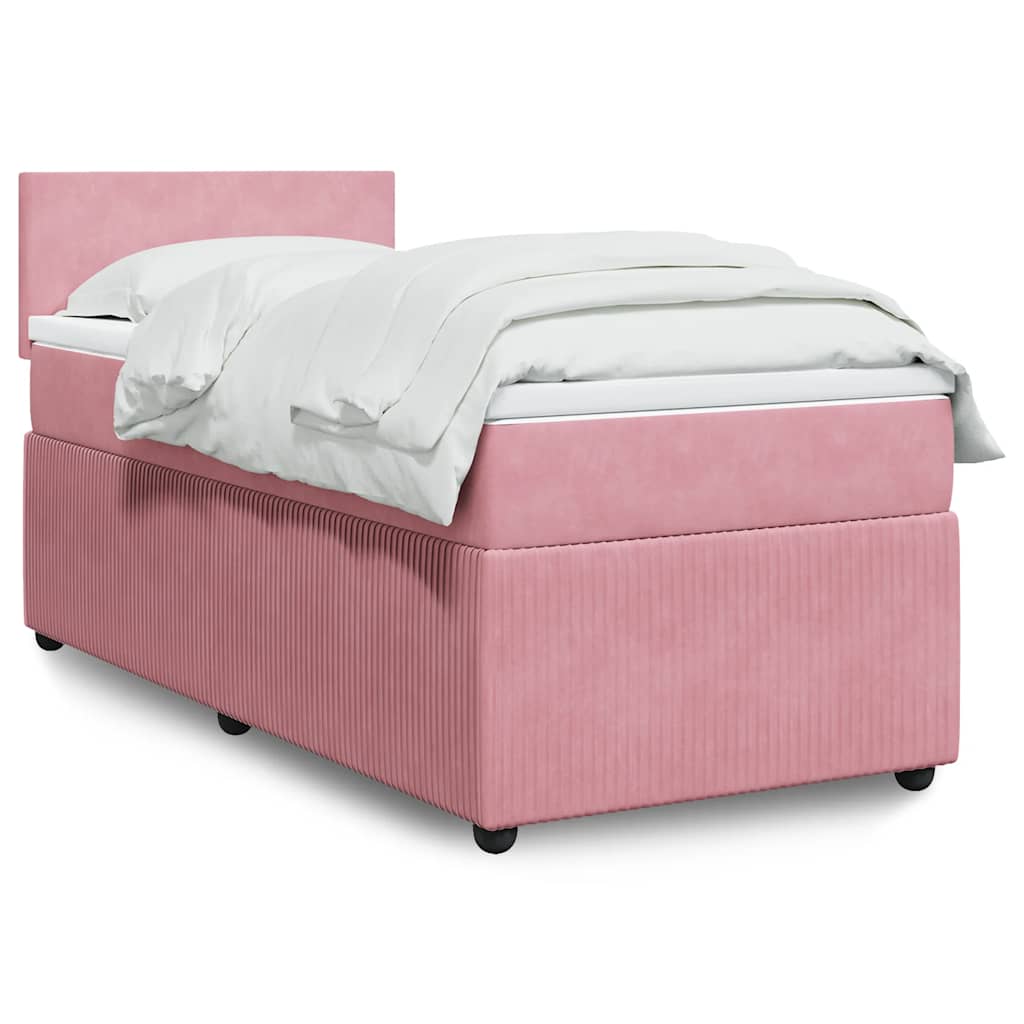 Cama Box Spring Con Colchón Terciopelo