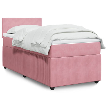 Cama Box Spring Con Colchón Terciopelo